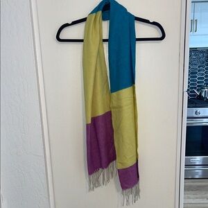 Color Block Scarf in Blue, Yellow, and Purple